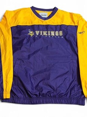Men’s Minnesota Vikings Reebok NFL Football Windbreaker Jacket Size M